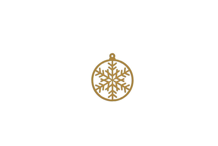 2" Snowflake Bulb, Wreath Decoration, Gold