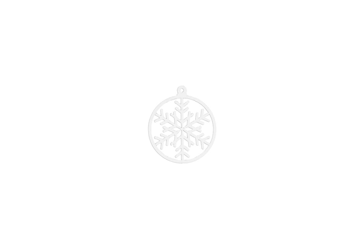 2" Snowflake Bulb, Wreath Decoration, White