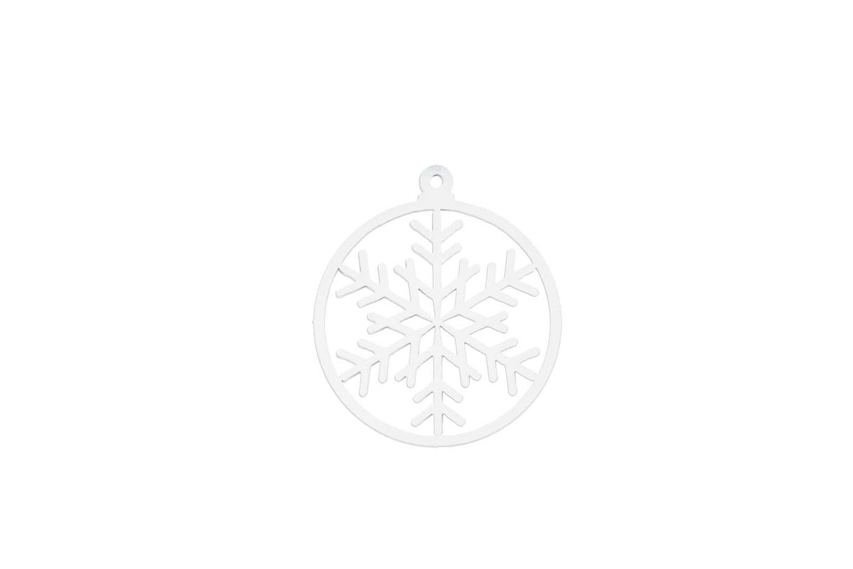 3" Snowflake Bulb, Wreath Decoration, White