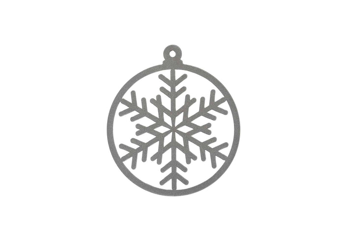 4" Snowflake Bulb, Wreath Decoration, Silver