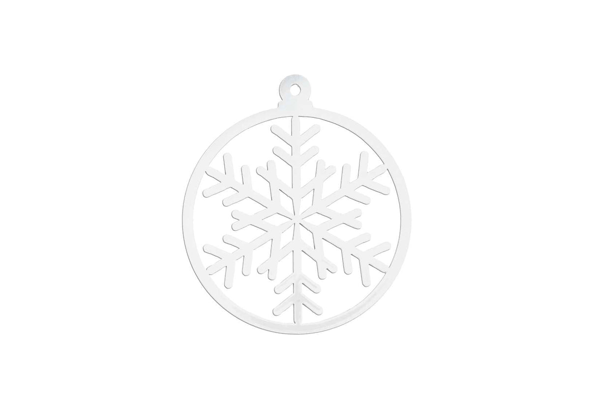 4" Snowflake Bulb, Wreath Decoration, White