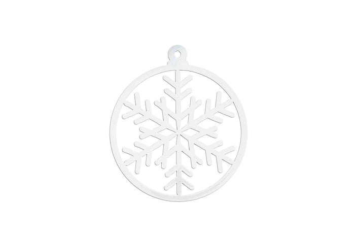 4" Snowflake Bulb, Wreath Decoration, White