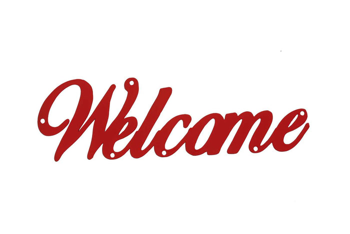 Welcome, Wreath Decoration, Red
