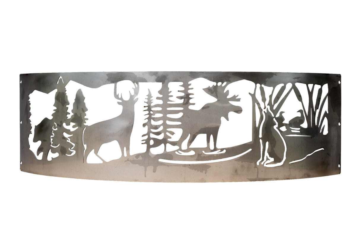 Wilderness Forest Fire Ring - moose, deer, wolf, bear laser cut design
