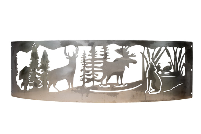 Wilderness Forest Fire Ring - moose, deer, wolf, bear laser cut design