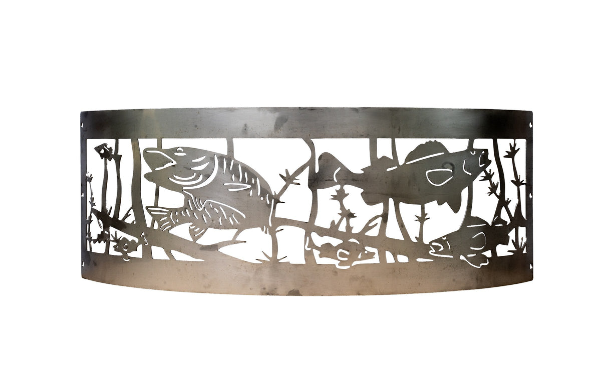 Wilderness Fish Fire Ring - laser cut steel fire ring made in USA
